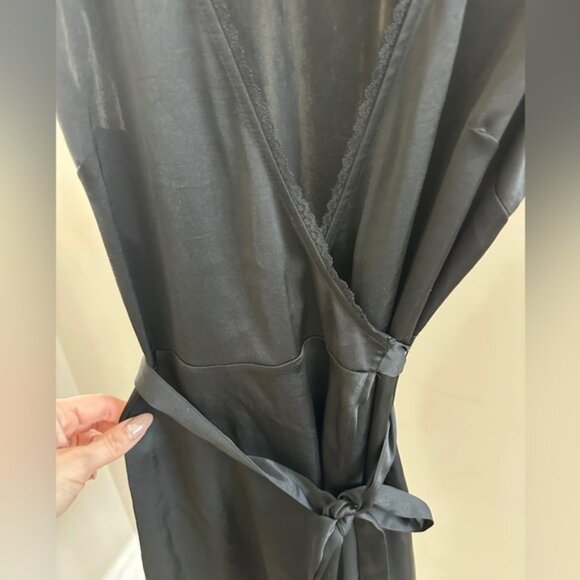 Wilfred Aritzia Lace Wrap Dress Black XS - Picture 7 of 7